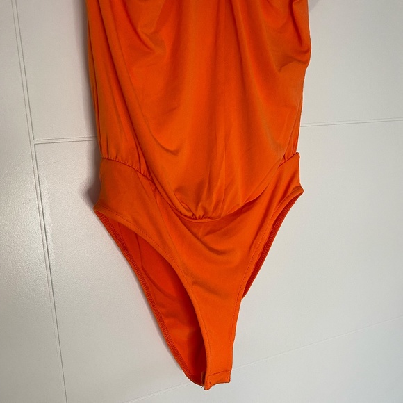 Zara Orange Halter Neck Bodysuit | Twist Tank Top - Picture 6 of 7
